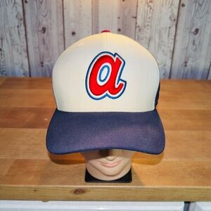Vintage Atlanta Braves Hat Cap Roman Pro S~M Retro Logo Cooperstown Collection